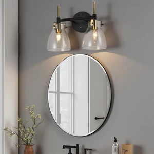 4-Light Farmhouse Wall Lamps 60W Copper Indoor Corridor Staircase Bathroom Mirror 110V E12 C35 LED E26 American Style
