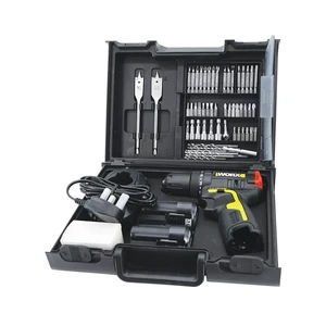 WU131X.4 10mm Lithium Carbon Free Dual Speed Impact Drill Tool Set With 1.5A charger+106 piece kit