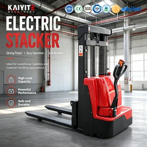 Electric Forklift Stacker Battery Powered Stacker Foldable Platform EPS 1.5T 2T For Standard Tallying Move