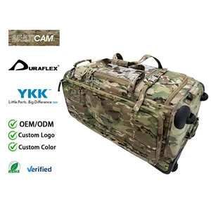 142L Heavy Duty Tactical Rolling Duffel Bag Large Capacity Wheeled Gear Luggage With MOLLE Panels For Outdoor Deployment