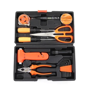 9-Piece High Quality Multi-Functional Car Repair Tool Set for Home Hardware Kit Tool Boxes With Plastic Box Package Tool Sets