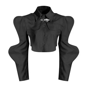 2026 New Women Two Piece Set Sleeveless Cropped Shirt With Shawl Vest Unique Design Niche Fashion Matching Outfit