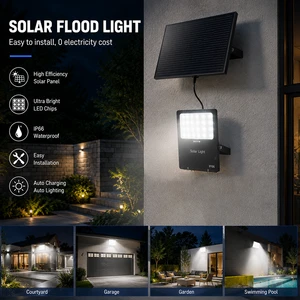 New Design Patent IP66 Outdoor Solar Flood Light High Brightness Waterproof LED Solar Security Light For Garden Yard Street Wall