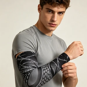 Premium Polyester/Spandex Compression Arm Sleeves for Sports and Recovery Spring/Summer/Autumn Use