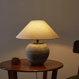 High Quality New Handmade Ceramic Table Lamp Wabi-sabi Style Hotel Living Room Bedroom Bedside Eye protection Table Lamp