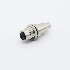 IP67 Waterproof M12 X-Coding Shielded Connectors 2/2/6/8 Pin Front Lock Panel Mount Female Socket For PCB