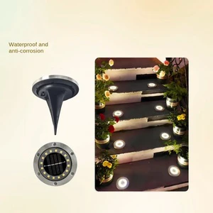 Outdoor Solar Underground Light Stainless Steel New Ground Plug Lamp Grass and Other Courtyard Garden Rain-Proof