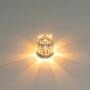 Antique 3 Color Dimmable LED Night Light Transparent Refractive Lamp Rechargeable Radiation Atmosphere Crystal Table Lamp