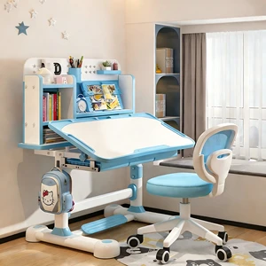 Height Adjustable Eco-Friendly Durable Study Desk Chair Set Ergonomically Designed Tiltable Desk Living Room School Furniture