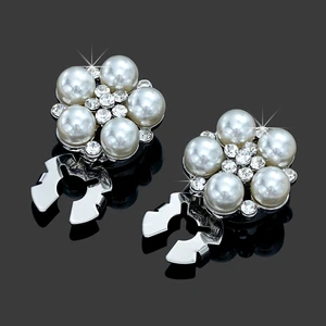 Wholesale Shiny Multicolor Crystal Flower Removable Button Covers & Cuff Decoration Clip For Women's Shirts Jewelry Accessories