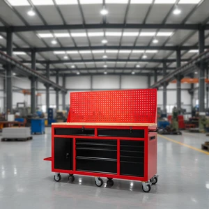 Lockable Wheeled Tool Cabinet with Backboard, Heavy Duty for Factory and Warehouse Use