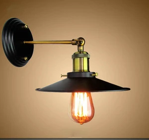 Vintage Wall Light With E27 Adjustable Lampholder And Retro Metal Shade For Bedroom Hallway Balcony Stairs Loft Bar