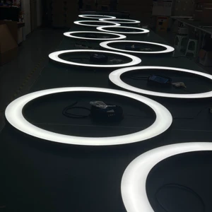 Modern Customize Curved Led Linear Ring Light Aluminum Bendable Extrusion Curve LED Profile With Diffuser For Decorations