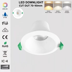 European LED Downlight 12W 3CCT Ce IP44 Waterproof Reflector Cup Dimmable Down Light Aluminum Office Home Hotel Modern led Light