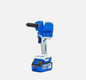 21V Brushless Cordless Industrial Nail Gun 6.4mm Ball Screw Drive 2.4-6.4mm Aluminum/Stainless Steel Rivets Steel Battery