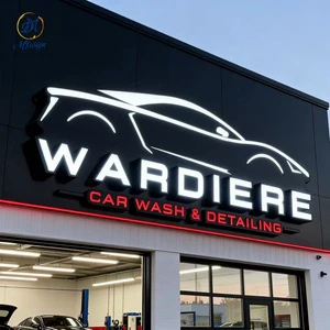 Customized Led Sign Car Washing Shop Signboard Outdoor Waterproof 3d Led Light Letter Logo Sign For Business Outside 3d Signage