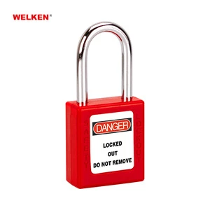 38mm 76mm Steel Nylon Shackle Red Colour Safety Padlock With Master Key