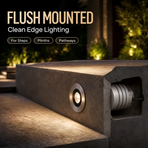 Grooved Cooling Body Exterior Recessed LED Deck Light Outdoor Pathway Deck Well Light 3W DC24V Landscape Garden Ground Bury Lamp