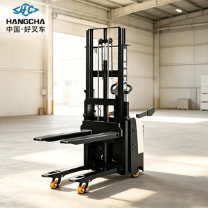 HANGCHA 1.5 Ton Electric Stacker Lift 3m Mast 24V100AH Lead-Acid Battery Stand On Operation Electric Pallet Stacker