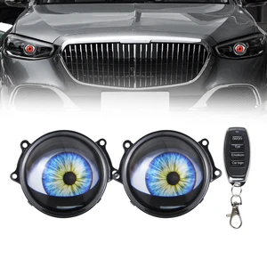 New 3 Inch LED Demon Eye Headlights Projection Lens Dynamic Blinking Eye Car Light Decoration Angel Devil Eyes Lamp 12V IP65
