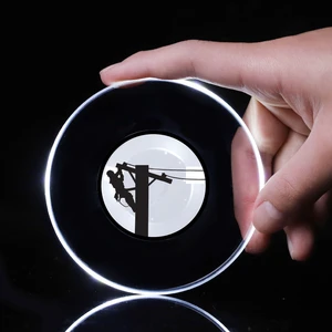 Richshining Custom logo Night Club Promotional Gift Multi Color Waterproof Flashing Led Cup Coaster Light up Pads for Bottle