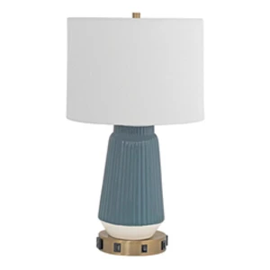 Hotel Bedroom Bedside Decorative Lamp Modern Luxury White Hardback Shade Art Table Lamp