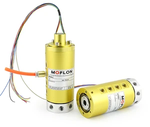 Moflon 360 Degree Rotating 2 passages pneumatic rotating union rotary joints Slip Ring connection size G1/8