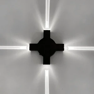 4W Unique Design Cross Beam Bedside Nightlight Industrial Decoration RGB Led Wall Light Garden Bathroom IP65 up Down Lights