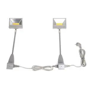 Color Adjustable Trade Show Display Lights 20W 30W 50W, Connectable LED Arm Lighting for Exhibition Booth with Mounting Clamps