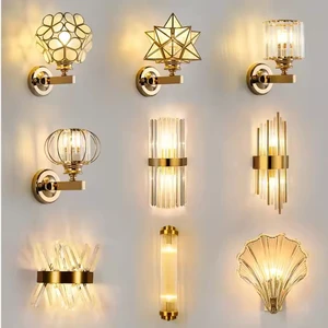 Modern Luxury LED Crystal Wall Lamp New Indoor Design for Home E27 Corridor Bedroom Living Room Bedside Decorative Wall Light