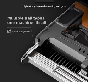 Household Rechargeable Electric Nail Gun, Stainless Steel Brad Nailer, Nail Shooting Tool for Woodworking, 4.0Ah With1Batteries