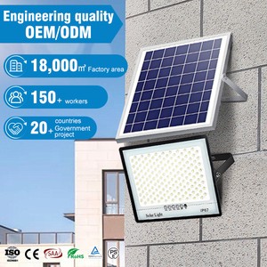 Fast Shipping OEM ODM Aluminum IP66 40W 50W 100W 200W 300W Floodlight Outdoor Garden LED Solar Flood Light
