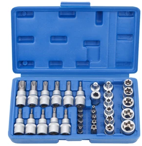 34-piece Set Pressure Batch Sleeve Set E-type Sleeve Set Hexagonal Assembly Screwdriver Casing Bit Head Combination Auto Repair