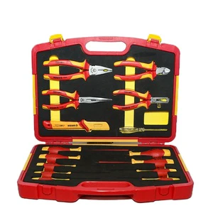 15-Piece Insulated Tools Maintenance Set VDE Voltage Resistant Multi-Combination Electrician Toolbox Hand Operated OEM Hard Case
