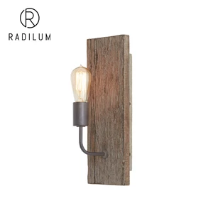 Industrial Wall Sconce Wood Metal Retro Wabi-Sabi Bar Aisle Light Creative Homestay Cafe Decor Cross-Border Edison Wall Lamp