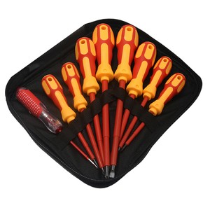 9 in 1 Industrial Grade Professional Magnetic Screwdriver Set Electrician Pocket Insulation Tool Kit with Box Packing