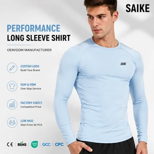 Camiseta Gimnasio Active Wear Quater Sweatshirts Running Men'S Shirts Workout Sportswear Long Sleeve Oversized Men Shirt For Gym