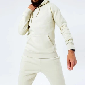 Eco Friendly Heavyweight Cotton Tracksuit Set Mens Long Sleeve Hooded Solid Color Winter OEM