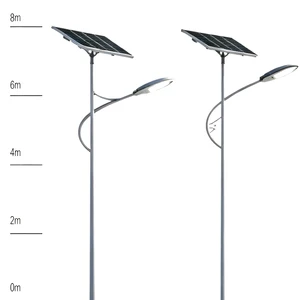 Separated Solar Street Lighting System Outdoor LED Lamp + Independent Solar Panel for Rural Road Project