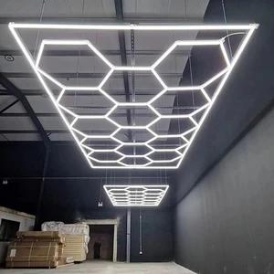 Fast Mass Production Light Garage Honeycomb Hexagonal Led Garage Ceiling Light Car Shop and Garage Working Light