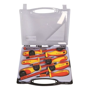 S671-08 SFREYA VDE 1000V Insulated Insulation Tools case Double Color 8pcs Phillips and Slotted Screwdriver Set Kit