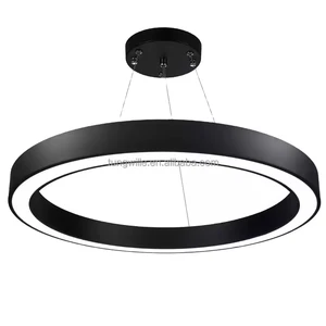 Customized Curved Ring Light Diameter 1000MM Black 1.5mm Thickness Suspended Office LED Aluminum Alloy Profile Bending Welding