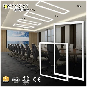 Interior Commercial 2x2 2x4ft Ceiling Low Profile Adjust Illumination CCT Lumens Antiglare Slim Led Flat Panel Borders Lighting
