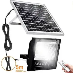 100W/200W/300W High Bright LED Solar Light Waterproof Outdoor Spotlight Garden Wall Lamp Solar Flood Light Remote Control IP65