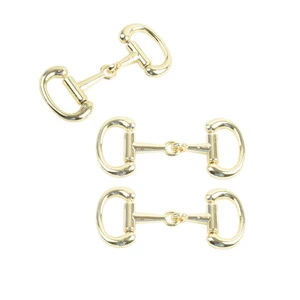 Wholesale Price Gold 15mm Double D Ring Horsebit Buckle Fashion Metal Buckles for Men Shoes
