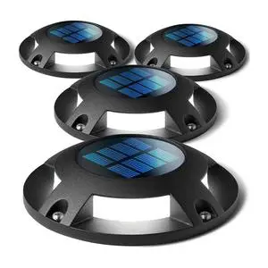 Waterproof Rust Proof Security Warning Step Lamp Solar Deck Driveway Dock Lights for Sidewalk Stair Garden Ground Pathway