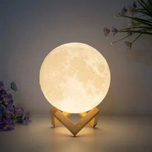 3D Moon Lights Simulated Plastic Battery Operated Children's Room Bedroom Decorative Night Lamp