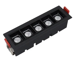 5W 10W 20W 30W Square Indoor Wall WaSher COB Grille Lamp Linear Led Spot Light for Home Office Hotel Villa