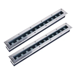 Outdoor Ip67 Waterproof 14W 42MM 304 Stainless Steel Adjustable Square Shape Linear Low Voltage Recessed Led Inground Light