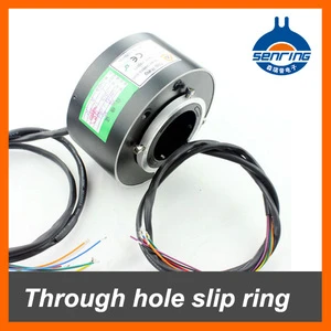 Rotary connector joint 2A with 6 circuits/signal contact of through hole slip ring